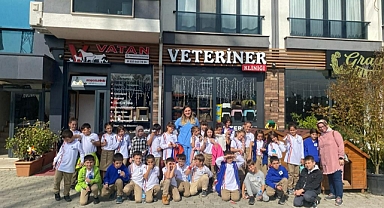 Hayvan koruma haftasında Miniklerden veteriner kliniğine ziyaret