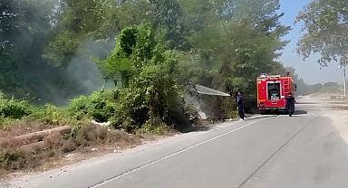 Arifiye'de Yola Atılan İzmarit Yangına Neden Oldu
