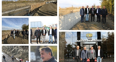 Arifiye Belediye Başkanı İsmail Karakullukçu, Devlet Su İşleri Sakarya Şube Müdürü Abdurrahman Cebeci ile Derelerin Islah Çalışmalarını İnceledi