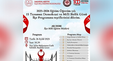 Arifiye’de 15 Temmuz Demokrasi ve Milli Birlik Günü Programı Düzenleniyor!