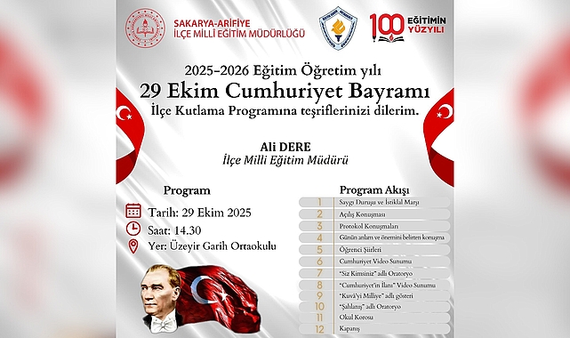 Ali Dere'den Arifiye Halkına Cumhuriyet Bayramı Daveti