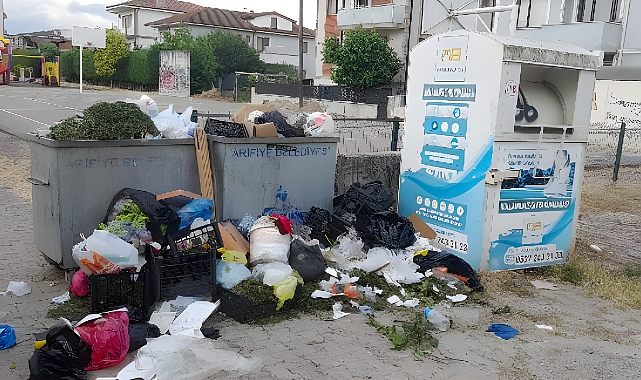 Arifiye'de Çöp Konteynerleri Taştı, Vatandaşlar Hizmet Gecikmesine Tepkili