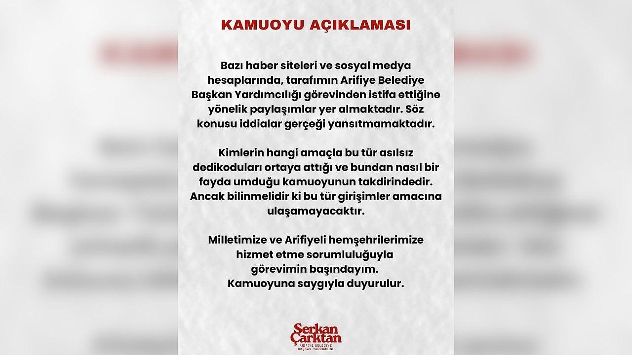 Serkan Çarktan'dan İstifa İddialarına Net Yanıt: