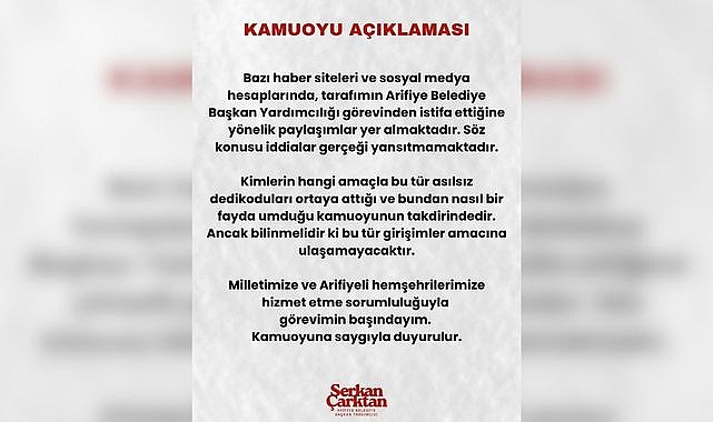 Serkan Çarktan'dan İstifa İddialarına Net Yanıt: 